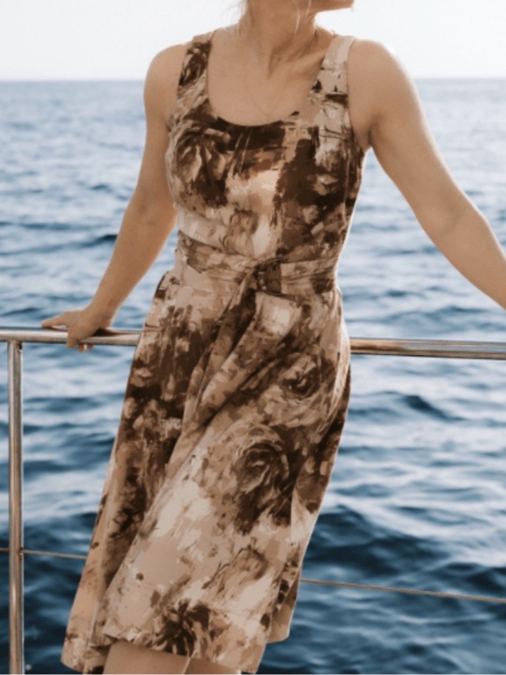 NEW Me by Jennie Garth Printed Linen Blend Midi Dress 1X
